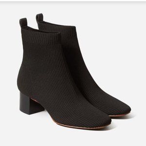 Everlane Glove Boot, ReKnit Fabric, Size 8, Black
